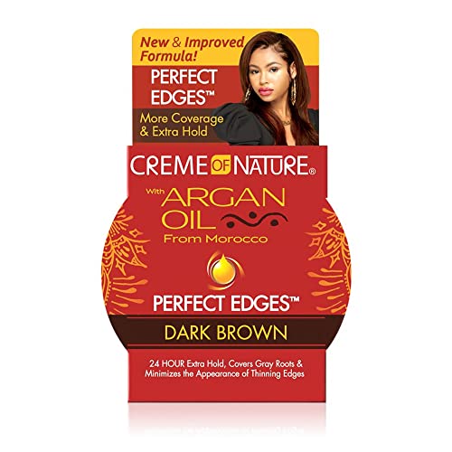 Creme Of Nature With Argan Oil From Morocco Perfect Edges Hair Gel, 24 Hour Hold With Moisture And Exotic Shine, Dark Brown, 2.2