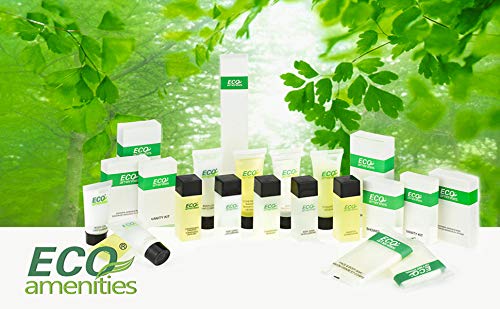 ECO AMENITIES Travel Size Conditioner - 200 PACK, 30mL, 1 oz Hotel Conditioner Bulk Supplies for Guests - Green Tea Scent Eco Conditioner, Mini Conditioner with Flip Cap, Clear Container