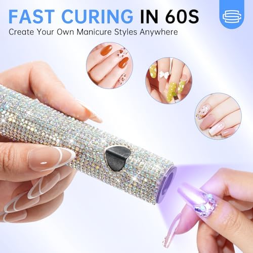 UV Light for Gel Nails, Handheld UV Nail Lamp, Portable LED Nail Lamp, Mini Nail Dryer, USB Nail Light for Fast Curing, White