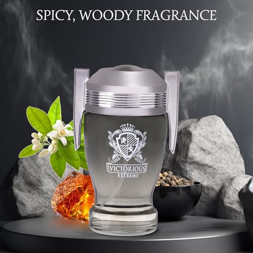 Victorious Extreme for Men Eau De Toilette - Formulated Using the Finest, Prime Ingredients - Fruity, Salty Fragrance - Black pepper & Fresh Orange Blossom - Packaged in a 100% Recycled Paper