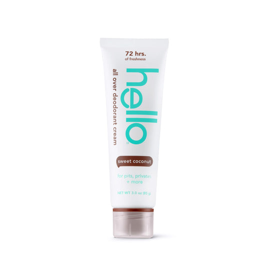 Hello All Over Sweet Coconut Deodorant Cream, Aluminum Free Deodorant Cream For Pits, Privates + More, Offers 72 Hours Of Freshn