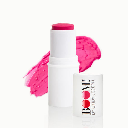 Boom! By Cindy Joseph Boomstick Creamy Blush Stick And Lipstick - Long Wearing Blendable And Buildable Color - Vegan Multistick