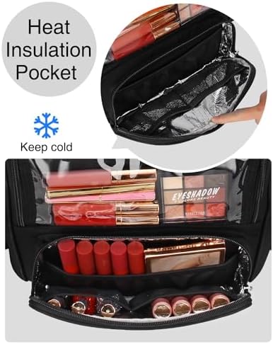 Makeup Brush Bag Extra Large Makeup Brush Case with 4 small bags Professional Makeup Artist Brush Holder Stand Up Organizer for Travel with Adjustable Dividers and Shoulder Strap