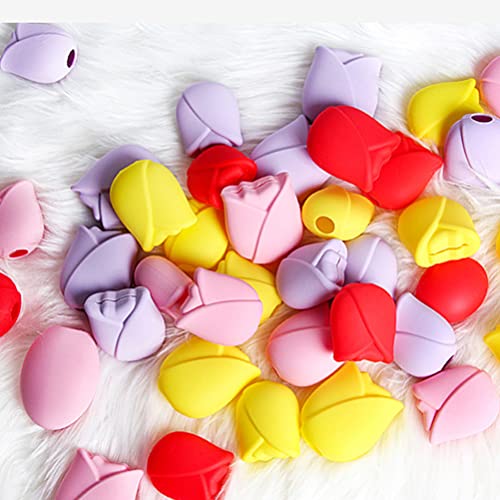 Zerone Makeup Brush Holder, 3pcs Rose Shape Silicone Travel Makeup Brush Organizer Storage Covers Protector Guards Reusable Dust Cover Brush Organizer Case for Travel and Home