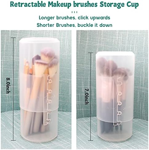 OCHEAL Makeup Brush Holders, 3 Pack of Makeup Brush Organizer Travel Case Retractable Plastic Travel Makeup Brush Holder For Vanity Makeup Artist Brushes Storage Cup