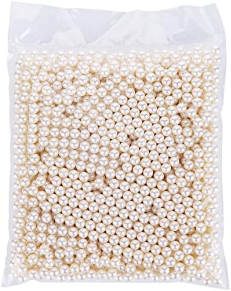 Makeup Beads for Brushes, Art Faux Pearls, HBlife 1100-Piece Round Pearl Beads to Hold Makeup Brush, Lipstick, Mascara, Eyeliner, 8mm (Beige)