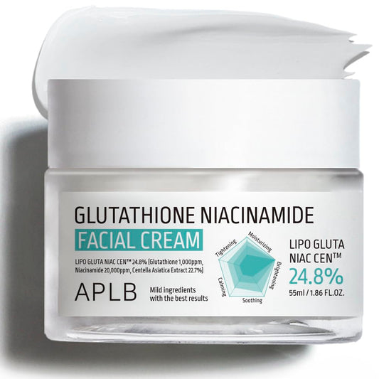Aplb Glutathione Niacinamide Facial Cream | Lipo Gluta Niac Cen 24.8% 1.86 Fl.Oz/Korean Skincare, Deep Hydration, Niacinamide, I