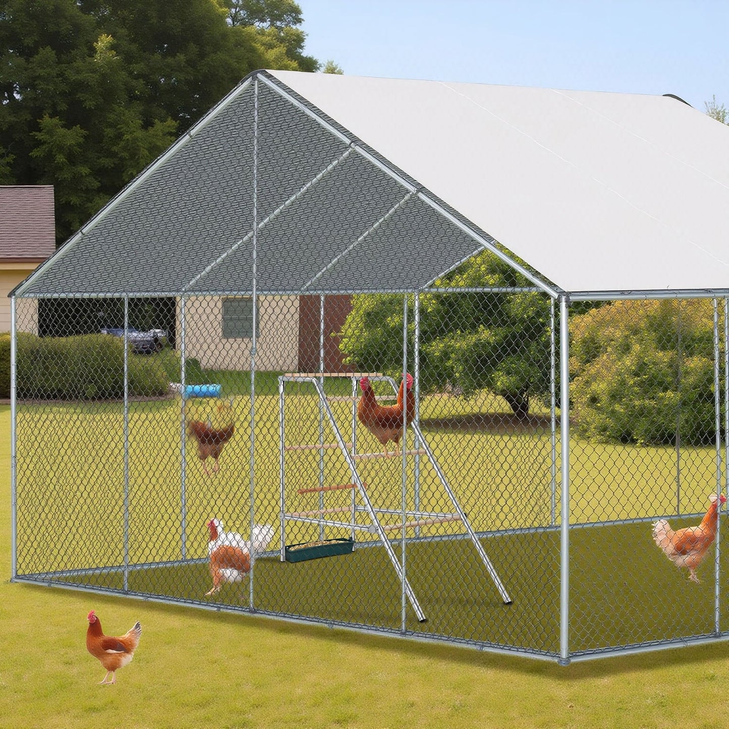 ZephyPaws Outdoor Chicken Coop Roosting Perch, Farm Roost Toys for Chicks, Chicken Toys for Coop Accessories for Backyard Poultry, Easy to Assemble & Clean(42'L x 19'W x 39.5'H)