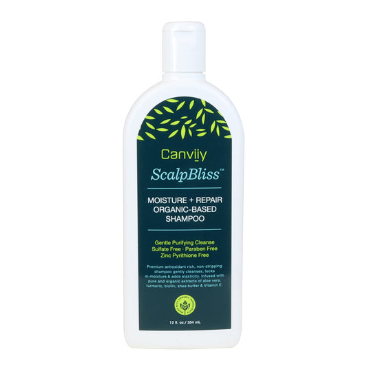 Canviiy Scalpbliss Moisture + Repair Organic-Based Shampoo, Moisturizing Gentle Deep-Clean Powered By Natural Antioxidants And M