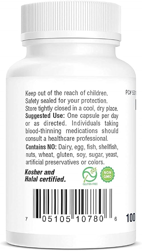 Bio-Tech Pharmacal MK-7 (Vitamin K2), 100 Vegetable Capsules – All-Natural Supplement – Supports Cardiovascular & Bone Health – No Dairy, Fish, Gluten, Peanut, Shellfish, GMOs, Kosher, Halal, & Soy –