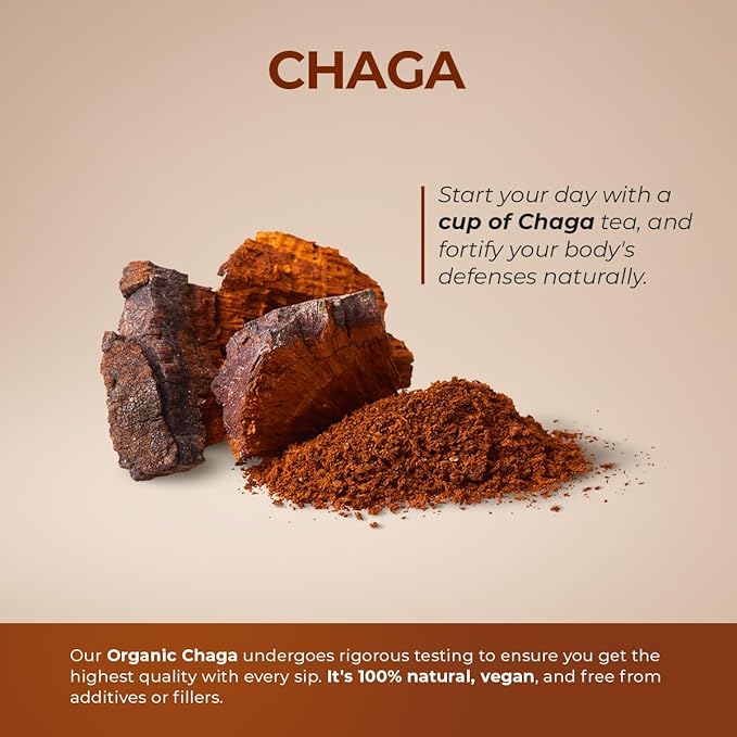 Chaga Mushroom Extract Powder, for Digestion, Energy, Immune Support & Boost The Body's Natural Defense mechanisms (200 Gram)