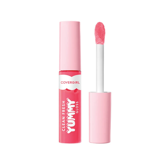 Covergirl Clean Fresh Yummy Gloss - Lip Gloss, Sheer, Natural Scents, Vegan Formula - Glamingo Pink