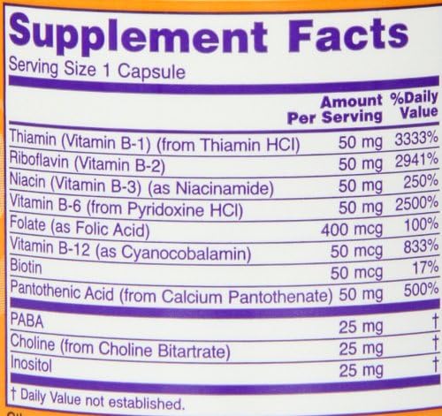 NOW B-50 Capsules, 100 Capsules (Pack of 2)