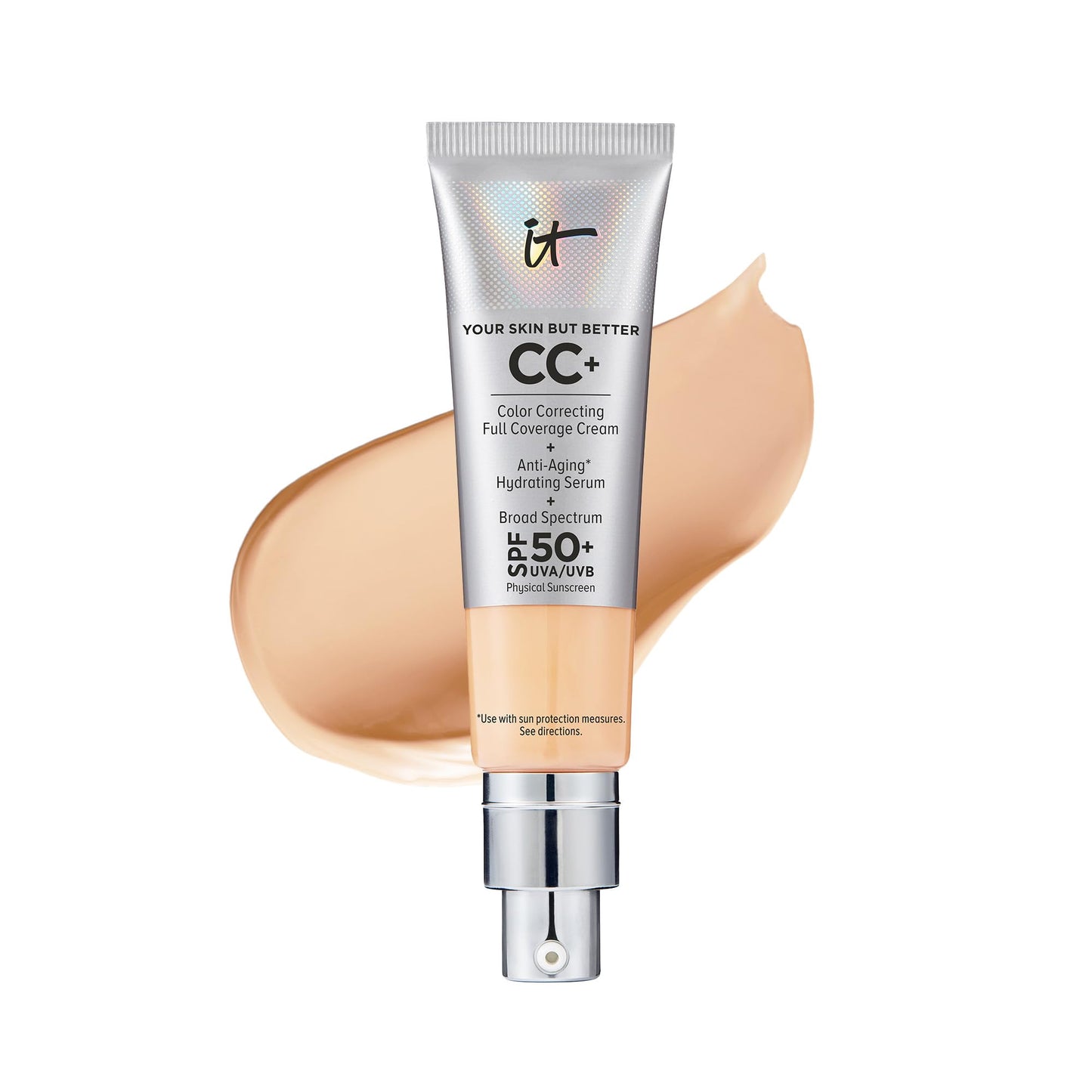 It Cosmetics Your Skin But Better Cc+ Cream, Light Medium (C) - Color Correcting Cream, Full-Coverage Foundation, Hydrating Seru