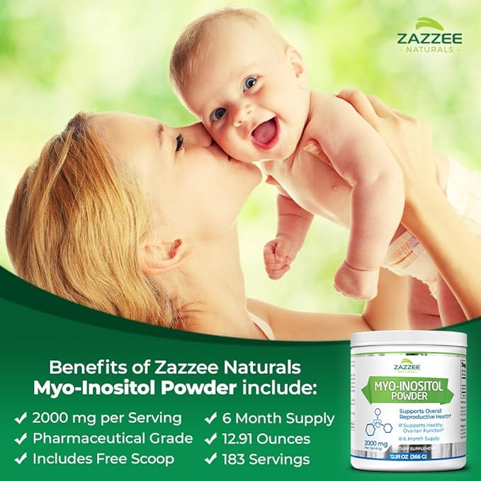 Zazzee Myo-Inositol Powder and USDA Organic Vitex Capsules, Vegan, All-Natural and Non-GMO