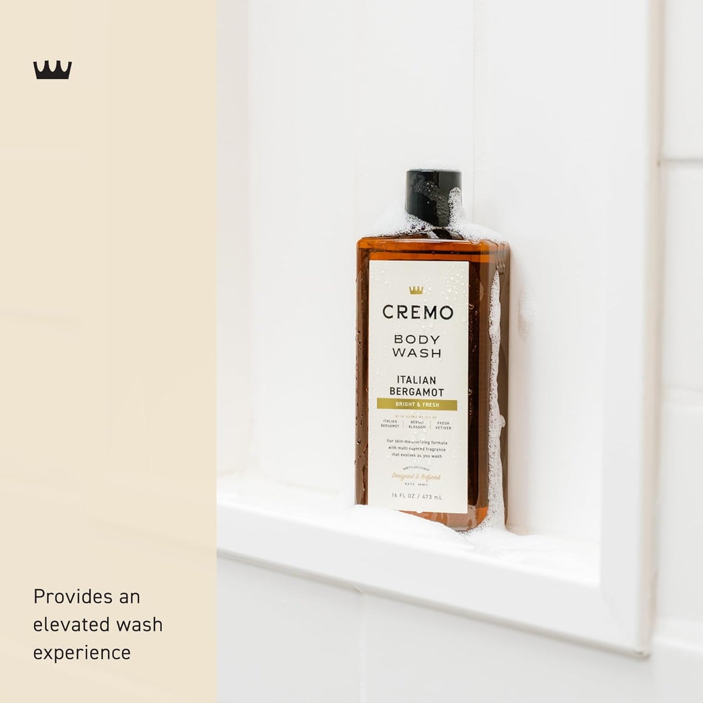 Cremo Body Wash for Men | Italian Bergamot & Neroli Blossom | 16 Fl Oz