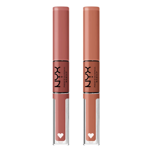 NYX PROFESSIONAL MAKEUP Shine Loud, Long-Lasting Liquid Lipstick with Clear Lip Gloss - Pack of 2 (Magic Maker, Goal Crusher)