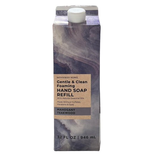 Bath & Body Works Mahogany Teakwood Refill Gentle & Clean Foaming Hand Soap, 32 Fl. Oz. (Mahogany Teakwood)