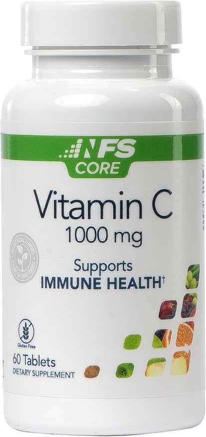 NF Sports Vitamin C 1000 mg Supports The Immune System, Formation of Collagen, Iron Absorption, and Teeth, Vegan, Gluten-Free, 60 Vegetable Capsules