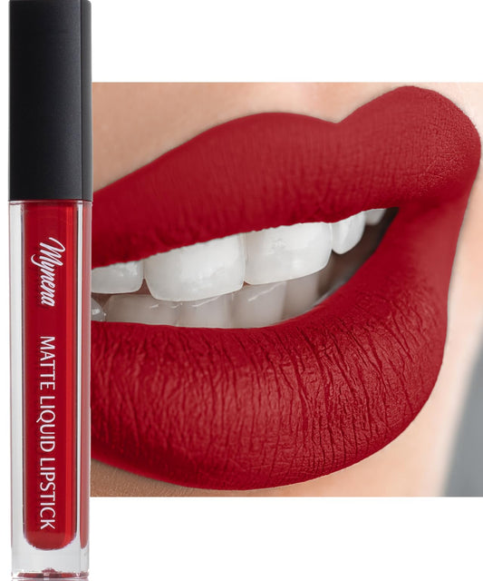 Mynena True Red Lip Stain Long-Lasting Waterproof | Lightweight Comfortable Non-Drying | High Pigment Intense Color Liquid Matte Lipstick | Paraben-Free Talc-Free Vegan & Cruelty-Free | Lola