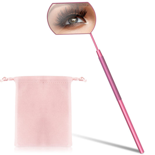 1 Pcs Large Lash Mirror For Eyelash Extension Supplies+1 Pcs Storage Bag,Stainless Steel Light-Weight Detachable Eyelash Mirror
