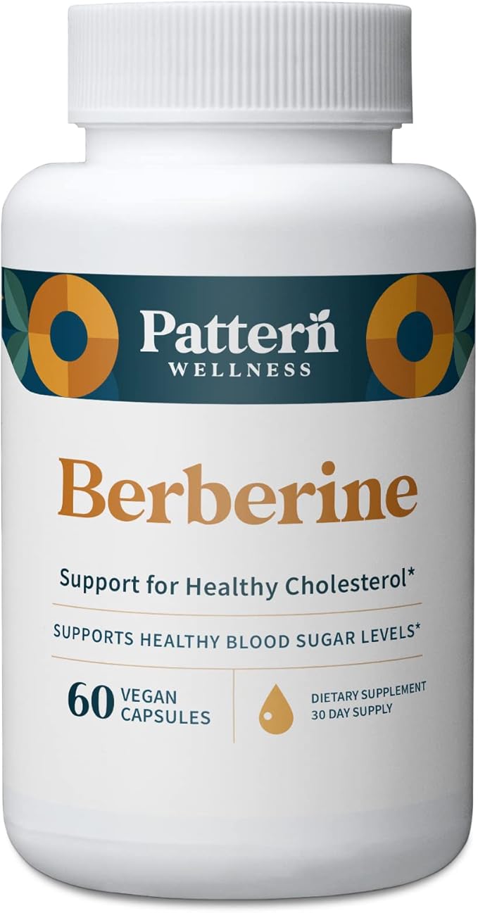 Pattern Wellness Berberine Supplement with Organic Ceylon Cinnamon - Antioxidant Support - Whole Body Health - Healthy Cholesterol Support - USA Manufactured - 60 Non-GMO Capsules