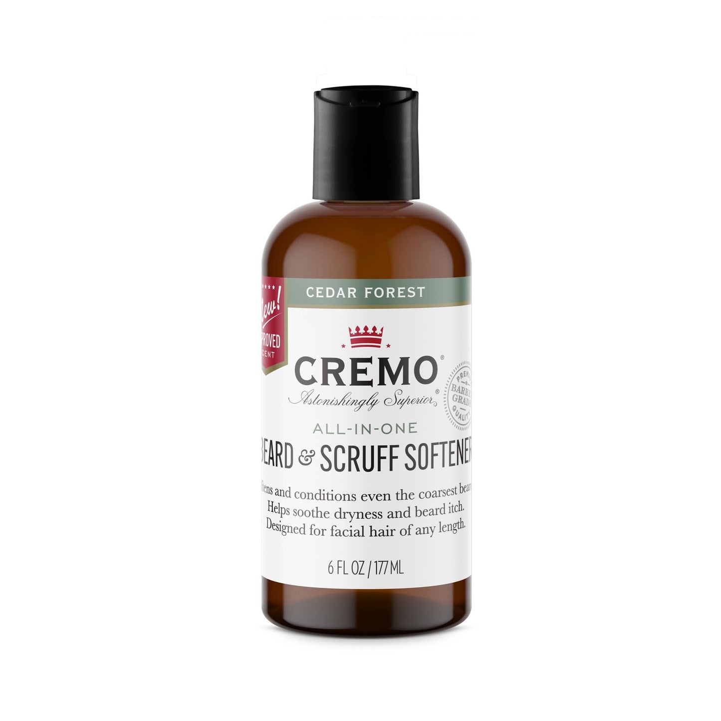 Cremo Cedar Forest Beard & Scruff Softener, Softens And Conditions Coarse Facial Hair Of All Lengths In Just 30 Seconds, 6 Fluid