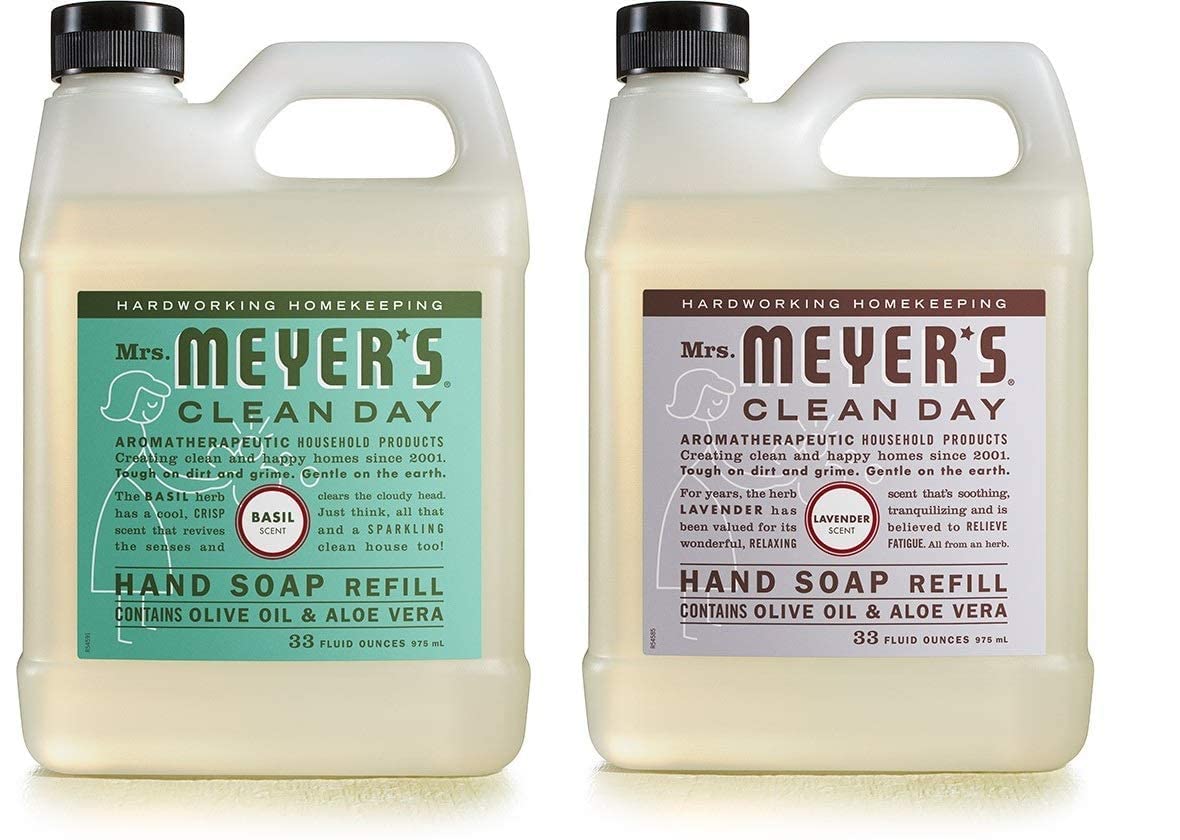 Mrs. Meyer'S Clean Day Hand Soap Refill Scent Variety Pack 2 Ct (Lavender + Basil)