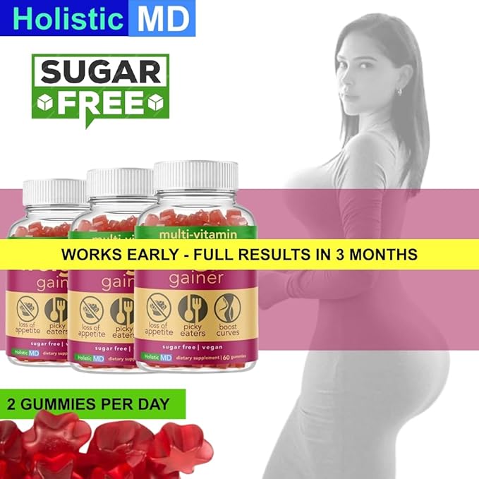 Gainer for Women | clinically Studied Ingredients L-Lysine Blessed Thistle Zinc Vitamin B Complex | Sugar Free Vegan 60 Gummies