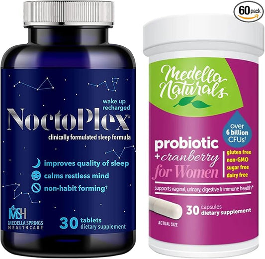 + Megastrain Probiotics for Women 100% Drug-Free & Non-Habit-Forming – Clinically Formulated Supplement - Proprietary Blend of Melatonin