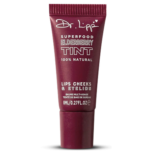 Dr. Lipp Superfood Lip Tint Elderberry 8Ml - 4-In-One Ultra Moisturising Tinted Lip Balm, Lip Gloss, Cheek Blush & Glossy Eyesha