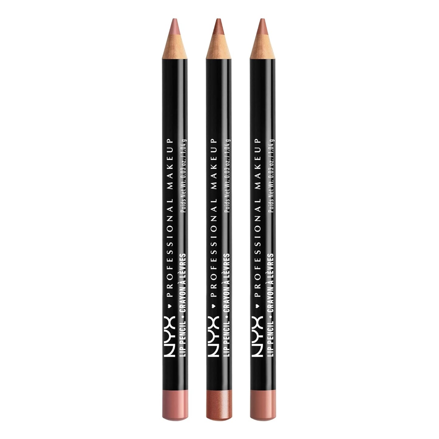 NYX Slim Lip Liner Set | Long-Lasting Creamy Formula | 3 Shades for All Occasions