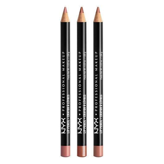 NYX Slim Lip Liner Set | Long-Lasting Creamy Formula | 3 Shades for All Occasions