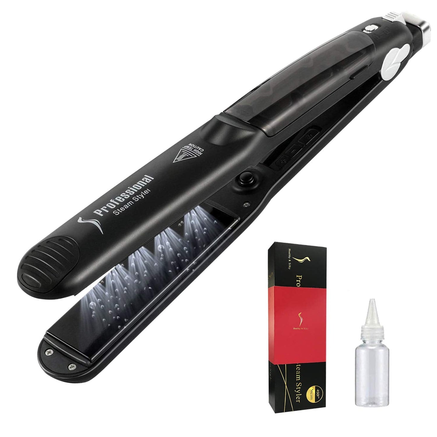DORISILK Steam Straightener for Hair, Professional Steam Flat Iron Salon Ceramic Tourmaline Vapor Steam Ionic Straightening Iron
