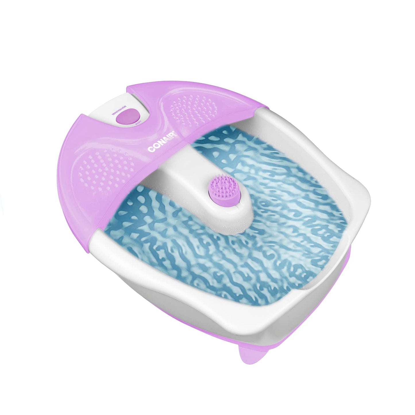 Conair Soothing Pedicure Foot Spa Bath With Soothing Vibration Massage, Deep Basin Relaxing Foot Massager With Jets, Pink/White