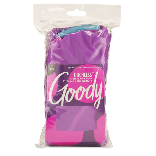 Goody Styling Essentials Shower Cap, 3 Count - Protect Your Hairstyle While Remaining Comfortable - Made With Durable And Waterp