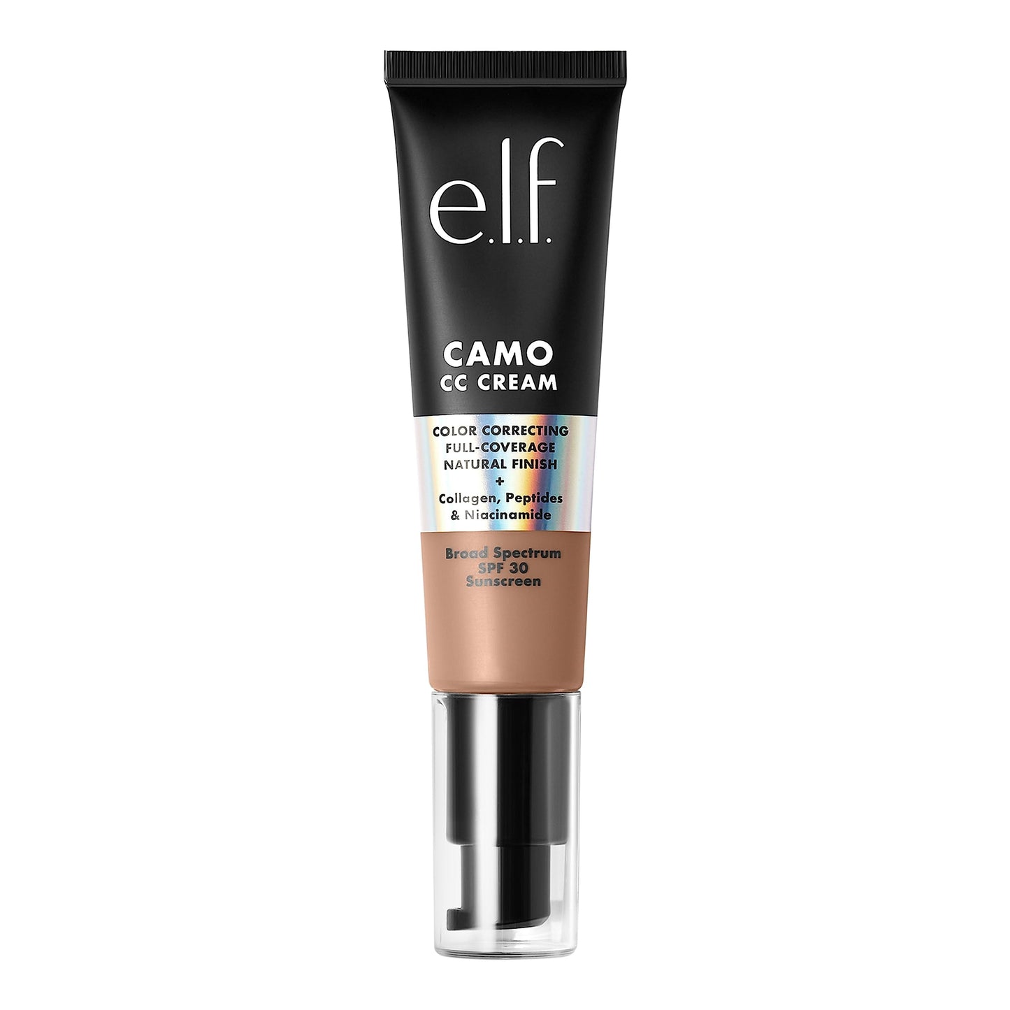e.l.f. Camo CC Cream, SPF 30 Color-Correcting Medium-To-Full Coverage Face Foundation, Delivers An Airbrushed Finish, Vegan & Cruelty-Free, Tan 415 C