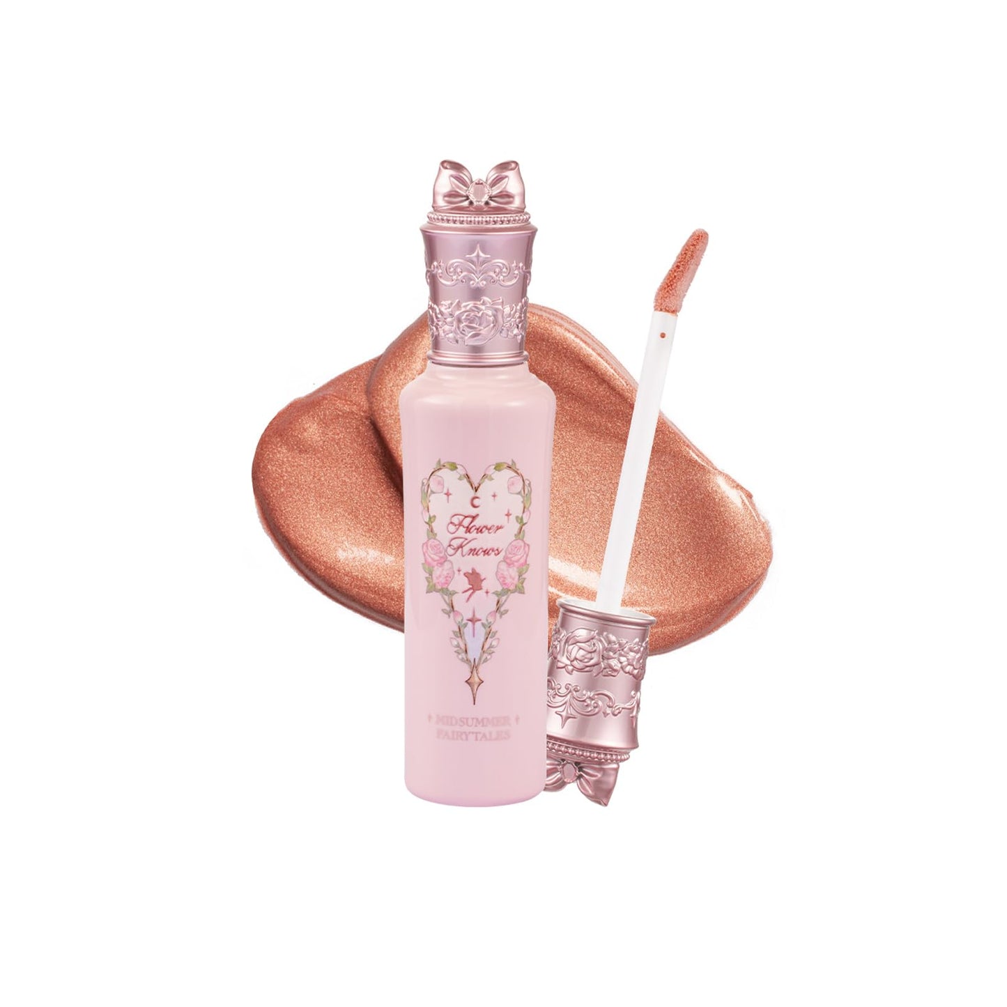 Flower Knows Midsummer Fairytales Liquid Highlighter,Shimmering Face & Body Illuminator,Glow Finish,Blendable & Long-lasting Radiance for Women & Girls(02 Sunset Forest)