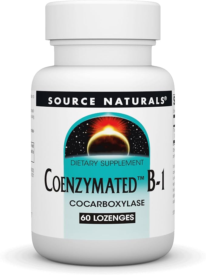 Source Naturals Coenzymated B-1 25mg Fast Acting Thiamin Cocarboxylase Quick-Dissolve - 60 Lozenges