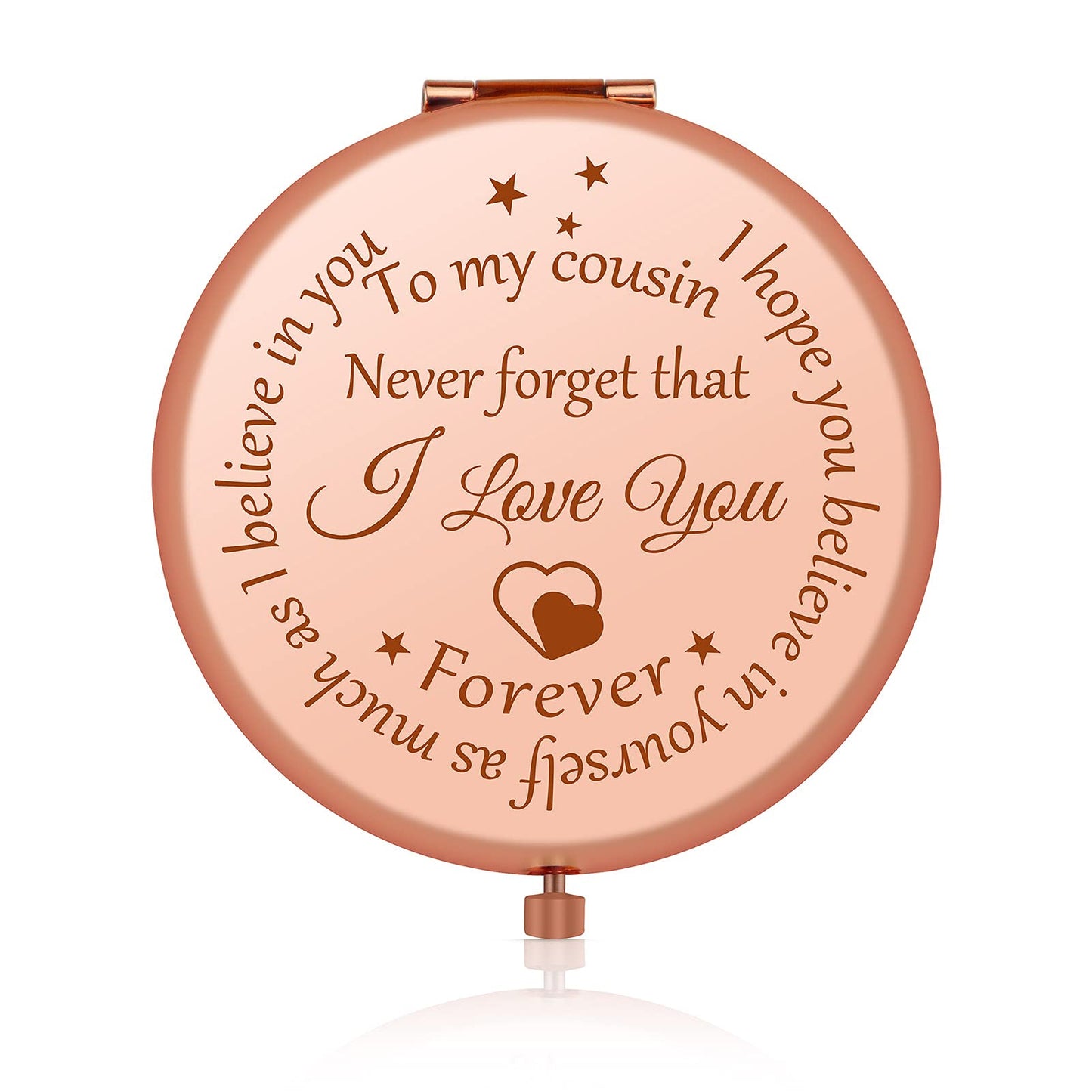 Cousin Gifts For Women Inspirational Gifts For Favorite Cousin Rose Gold Compact Mirror Encouragement Gifts For Cousin Sister Bi