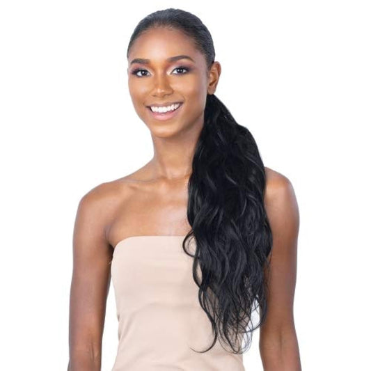 Shake N Go Organique Pony Pro Synthetic Ponytail - BODY WAVE 24'' (1B Off Black)
