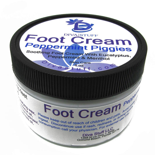 Diva Stuff Peppermint Piggies Soothing Foot Cream W/Eucalyptus, Peppermint & Menthol