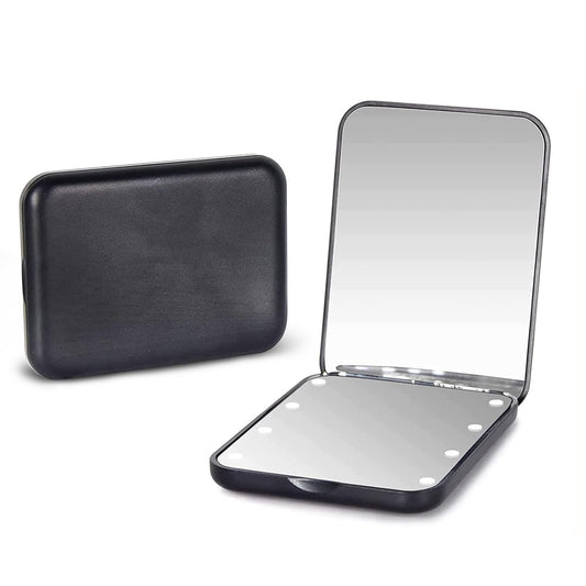 Kintion Pocket Mirror, 1X/3X Magnification Led Compact Travel Makeup / Purse Mirror With Light, , 2-Sided, Portable, Folding, Ha
