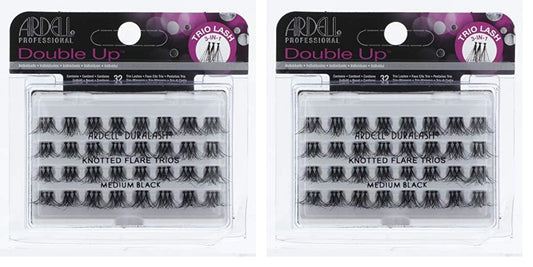 Ardell Double Up - Knotted Flare Trios - Medium Black (Pack of 2)