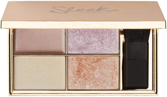 Sleek Makeup Highlighting Palette, Four Dazzling Shades For A Supercharged Glow, Long Lasting And Lightweight, Intense Colour, S