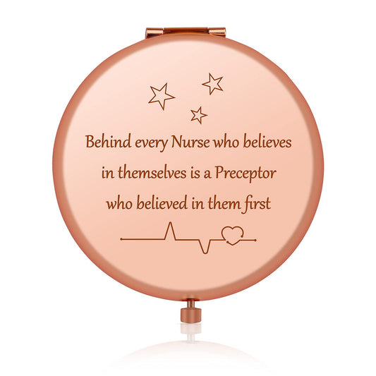 Jielahua Nurse Preceptor Gift Rose Gold Compact Mirror Appreciation Gift For Nurse Preceptor Thank You Gifts Nurse Instructor Gi