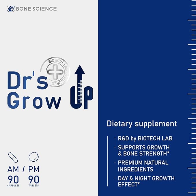 Dr's Grow UP AM & PM - Daily Nutritional Support for Bone & Joint Health - 90 Capsules & 90 Tablets