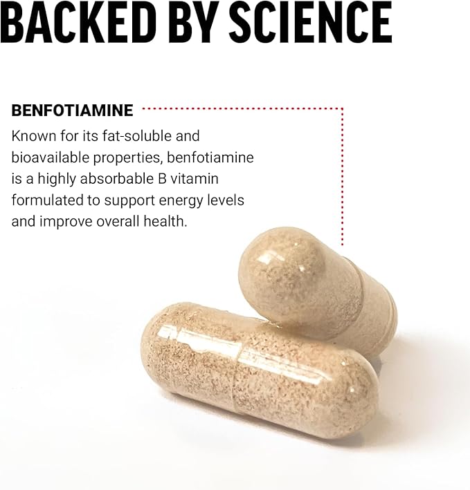 FORCE FACTOR Benfotiamine Plus Thiamine Supplement, Fat Soluble Vitamin B1 for High Absorption, Non-GMO, Vegan, 90 Vegetable Capsules