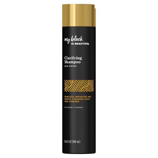 My Black Is Beautiful Clarifying Sulfate Free Shampoo For Build Up, For Dry And Damaged Hair, Blue Ginger And Mint, 9.6 Fl Oz