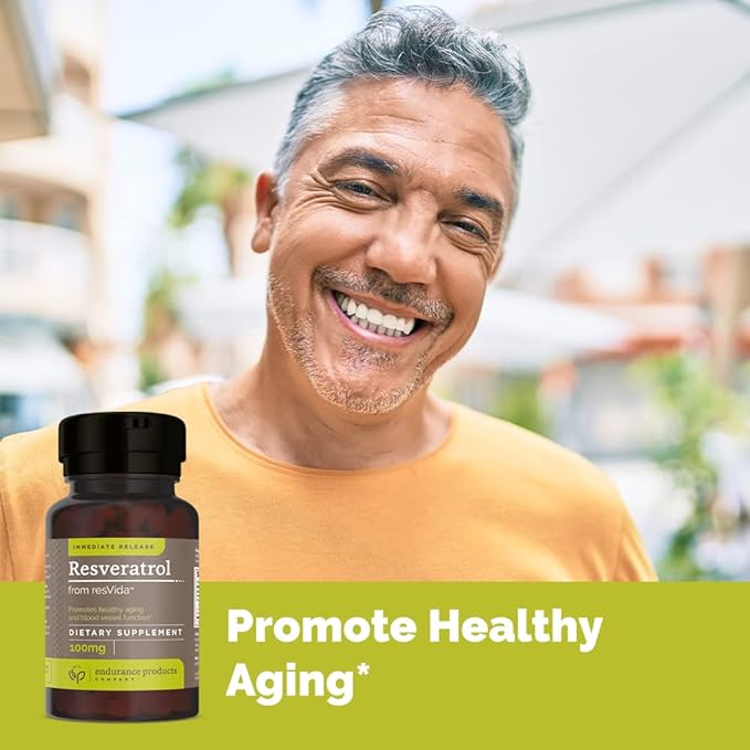 Resveratrol Supplement – Grape Skin Extract - 100mg Trans-Resveratrol Antioxidant and ENDUR-ACIN Niacin - Vitamin B3 Niacin 500mg Extended Release & Low-Flus